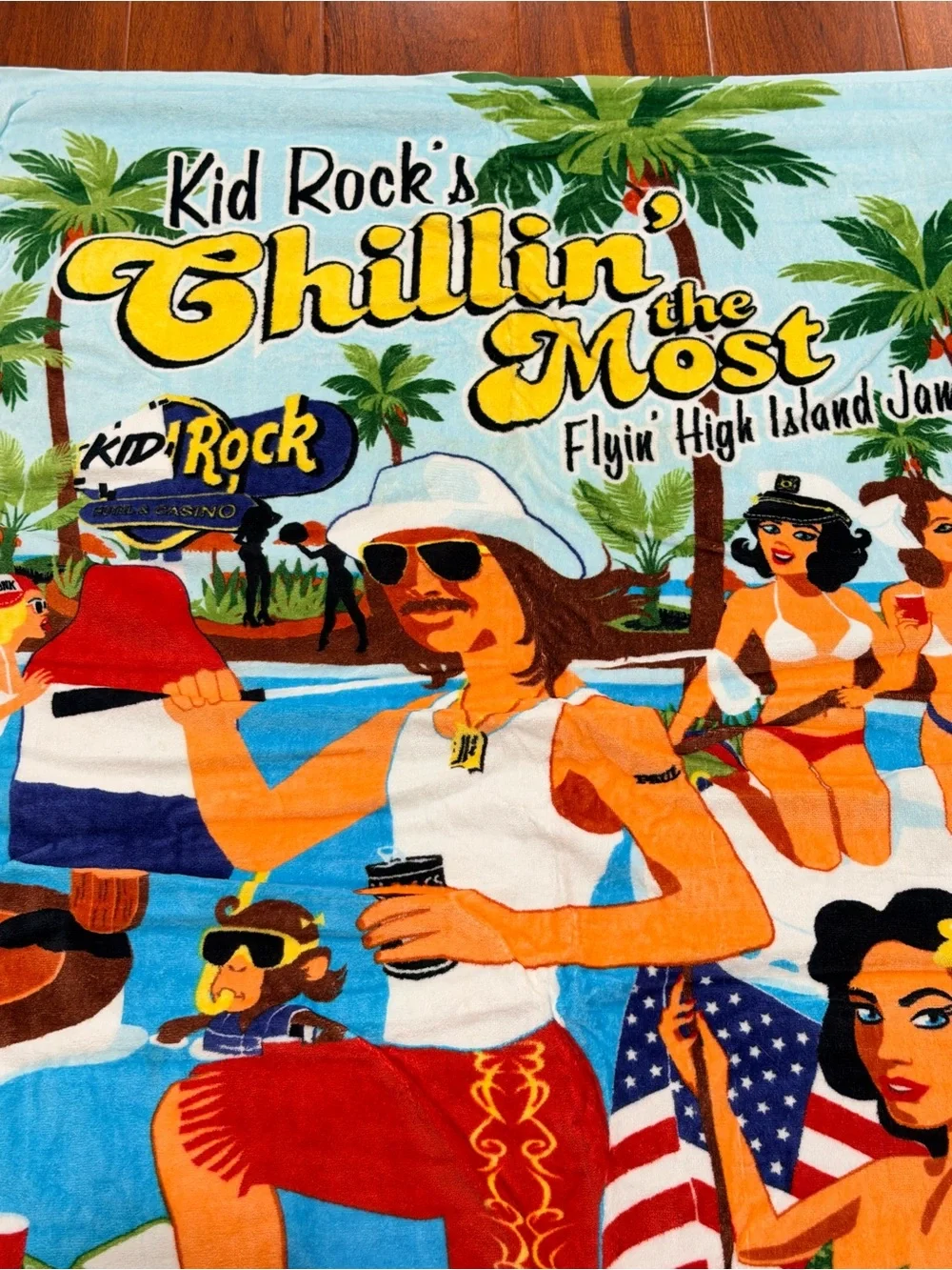 Kid Rock 'Chillin' the Most' Beach Towel - flying high island jam beach towel